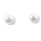 Button Fresh Water Pearl 14K Gold Friction Posts