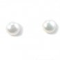 Button Fresh Water Pearl 14K Gold Friction Posts