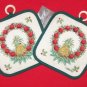 WILLIAMSBURG HOLIDAY WREATH  POTHOLDERS (2) NWT