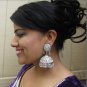Silver Jhumki Big Light Weight Indian Jhumka Earrings Bollywood Fashion