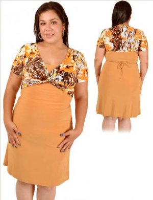 Miss Plus Office/School Gold Mustard Color Dress size XL
