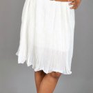 Ivory Jr Skirt Sheer Full Tiny Pleats Flares at Bottom with Belt ONE SIZE