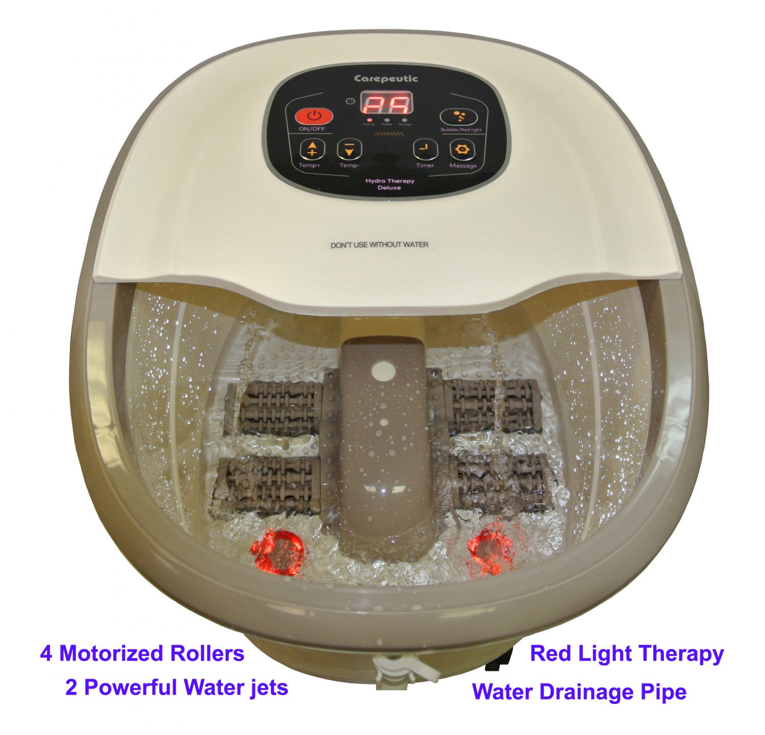 Carepeutic Motorized Hydro Therapy Foot and Leg Spa Bath Massager