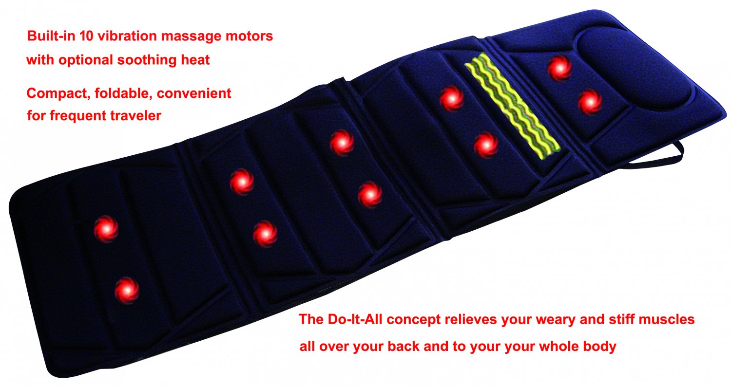 Carepeutic Targeted Zone Deluxe Vibration Massage Mat With Heat Therapy