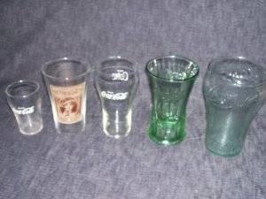 COCA COLA Lot Mixed Styles 5 Glasses