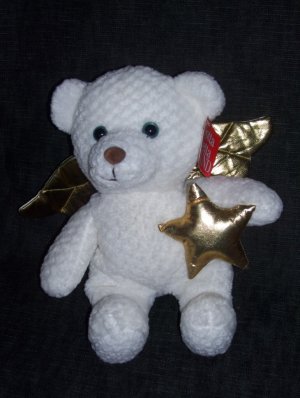 NEW Gund Plush Angel Teddy Bear Angelface White & Gold