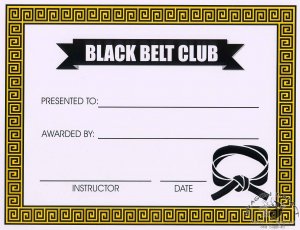 Black Belt Club Certificate - #11385117