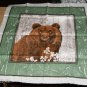 Brown Bear Pillow Front Panel - Browns & Greens