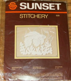 WHITEWORK FISH PRETTY KIT FROM SUNSET -DIANE BRAKEFIELD