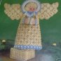 STRAW ANGELICA ANGEL MUSICAL REVOLVING CENTERPIECE XMAS