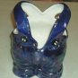 Cute Ceramic Overall Planter, Glossy Blue, Shines