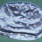 DARK BLUE COSMETIC BAG WITH GOLD STARS - PRETTY, ROUND