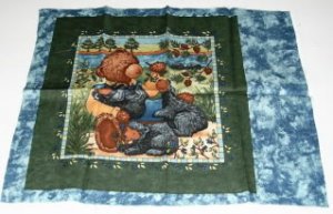 Bear Harvest Black Bear Pillow Panel - Cute