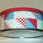 Red Patchwork Tin,Stuffed Teddy Bears in Chairs,Cute