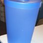 Medium Sized Wastebasket, Plastic, Lid & Opening, Blue