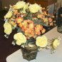 Floral Arrangement with Leather Like Vase,Brownish Gold