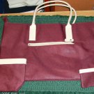 BURGUNDY COLORED 3 PC TOTE SET - NEW - VERY ROOMY