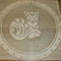 KITTEN DOILY - CREAM COLOR - CUTE - NEW- UNIQUE
