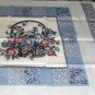 Basket of Flowers Pillow Panel - Pretty Blues & Cream