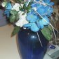 Nice Blue Vase With Flowers - Centerpiece or Doorstop