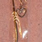 Silver Heart Bookmark, Zirconia  Colored Stone,Metal