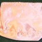 Embroidered Cosmetic Bag w/Bow,Peach,Satin, New