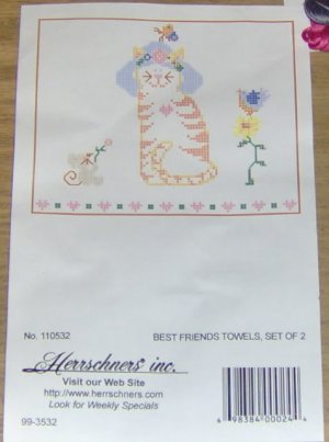 HERRSCHNERS BEST FRIENDS KITTEN KITCHEN TOWELS - SWEET