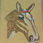 VINTAGE HORSE HEAD CREWEL PICTURE KIT-NIP-BURLAP