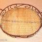 2 Round Oval Metal Wire Baskets, Purple Wire & Pearls
