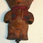 Vintage Wood Bear Hook, Cute Brown Bear w/ Red Ribbon