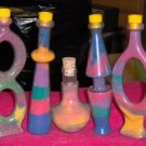 Pretty Sand Bottles, Rainbow Colors, Different Shapes