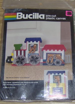 BEAR TRAIN & DOORSTOP/SWITCHPLATE COVER - BUCILLA- NIP