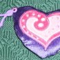 CUTE HEART WITH KEY FOB - PURPLE & PINK - SWEET