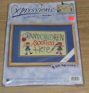 GRANDCHILDREN SPOILED HERE - CUTE NEEDLEPOINT