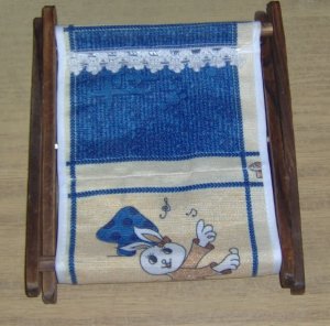 ADORABLE FOLDING BASKET WITH BUNNY, CUTE, NEW