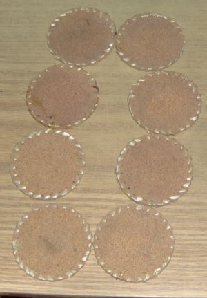 RAWHIDE COASTERS - 8 IN ALL - GREAT FOR THE BAR