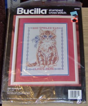ONE SPOILED CAT LIVES HERE - CUTE PICTURE -NIP