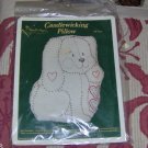 CUTE CANDLEWICKING PUPPY PILLOW BY NEEDLEMAGIC