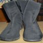 BLACK ZIPPERED SHORT BOOT- NEW- SATINY- SEE