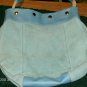 BLUE SUEDE LARGE HANDBAG, ROOMY, PRETTY, SNAP CLOSURE