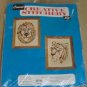 VINTAGE TIGER PICTURE ON BURLAP - CREWEL