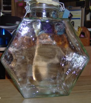 OPAQUE GREEN GLASS JAR - DECORATIVE,USEFUL