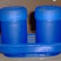 SALT AND PEPPER SHAKERS WITH TRAY - CUTE, USEFUL,SMALL