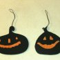 Halloween Wood Pumpkin Decorations -Orange Faces, Cute
