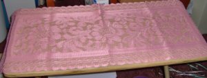 PINK CROCHET TABLERUNNER-NEW- FLOWERS-TAKE A PEEK