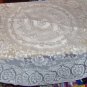 ECRU FLOWERED ROUND TABLETOPPER ,NEW, CROCHETED, LOOK