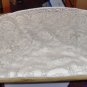 ECRU FLOWERED ROUND TABLETOPPER ,NEW, CROCHETED, LOOK