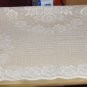 LACY SQUARE TABLETOPPER - NEW- ECRU- CROCHETED