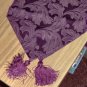 2 BURGUNDY FLOWER DESIGN TABLERUNNERS - PRETTY