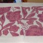 APPLIQUED FLOWER RUG - TAN & BURGUNDY- PRETTY